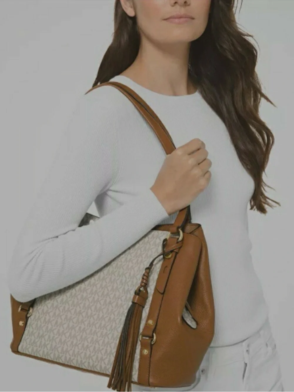 Michael Kors Carrie Large Logo Shoulder Bag